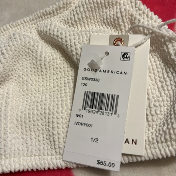 NWT GOOD AMERICAN One Shoulder Always Fits Bikini Top in Ivory - Picture 10 of 10